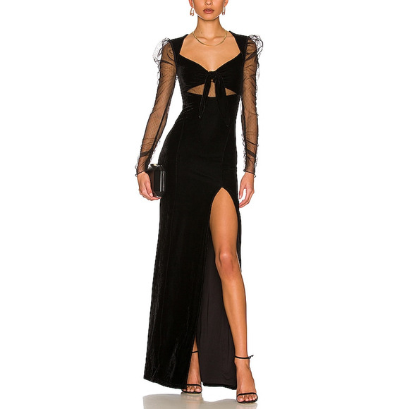 Majorelle 'Maya' Black Polyester Gown Size XS - NWT
